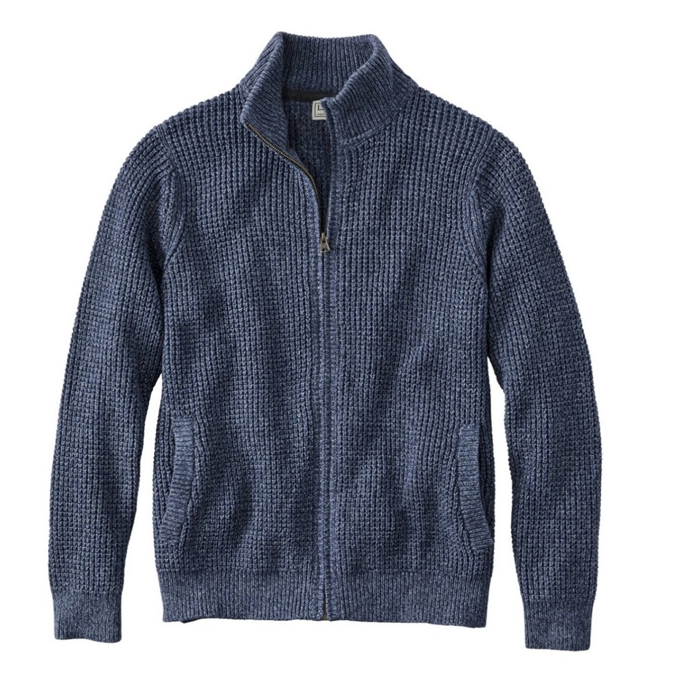 LL Bean Men's Blue Cardigan Sweater